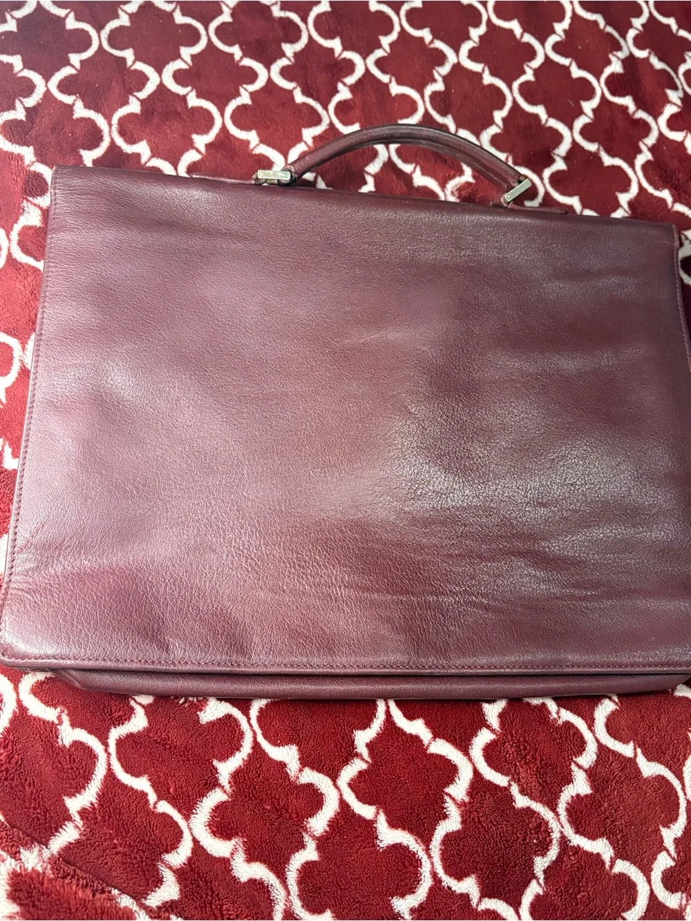 Vintage Longchamp Paris Burgundy Leather Briefcase Made in France